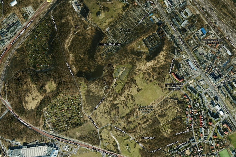 Plaszow concentration camp map: how the site looks nowadays from the air