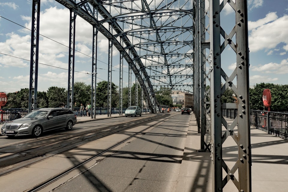 Jozef Pilsudski bridge, Krakow Poland