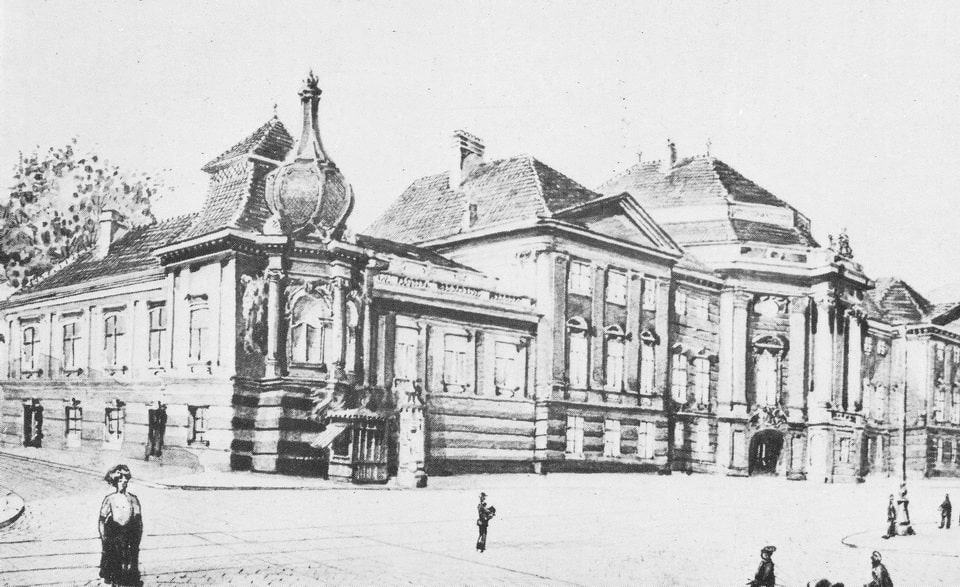Hitler's sketch of Ausberg palace 1911-1912