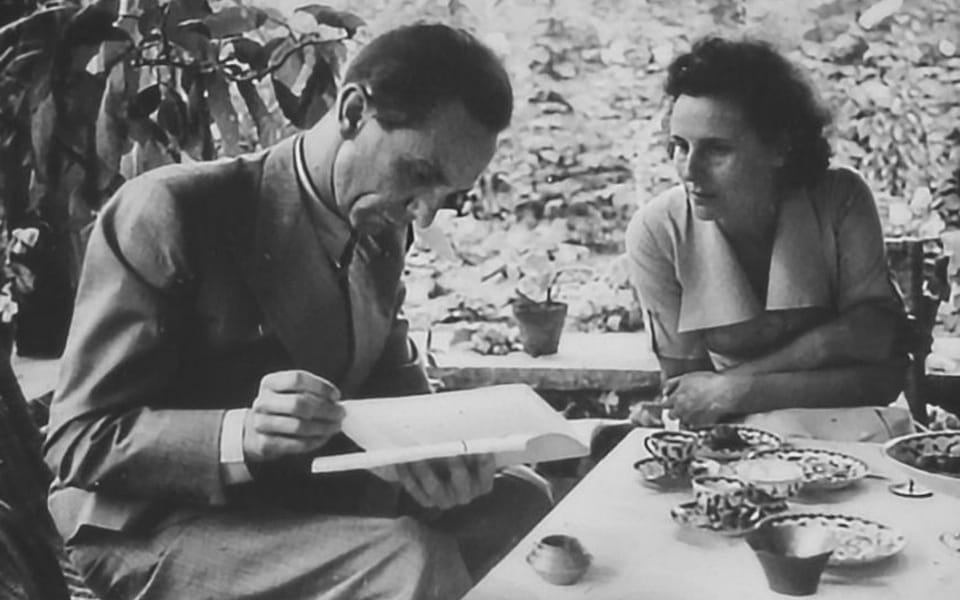Joseph Goebbels while visiting Leni Riefenstahl