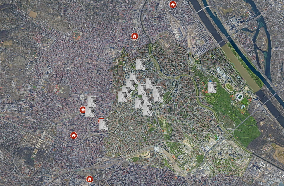 Where did Hitler live in Vienna between 1906 and 1913: every location on the map