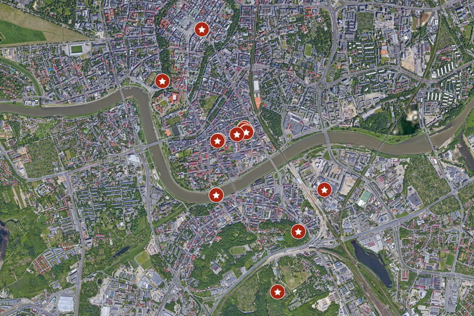 Schindlr's List location map in Krakow