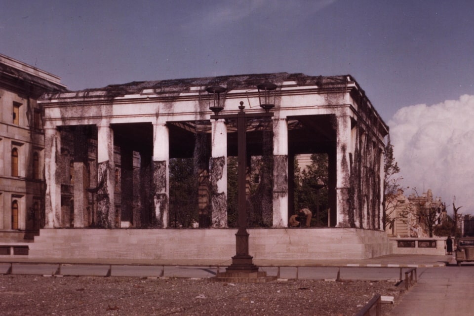 A View Of The Putch Shrine Shows The Swastika-Ed Eagle High Above The Buildings Of Munich