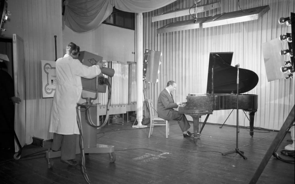 Wladyslaw Szpilman in a television studio in early 1950s