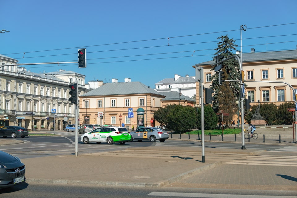 The crossroad of Allee Jerozolimskie and Nowy Swiat