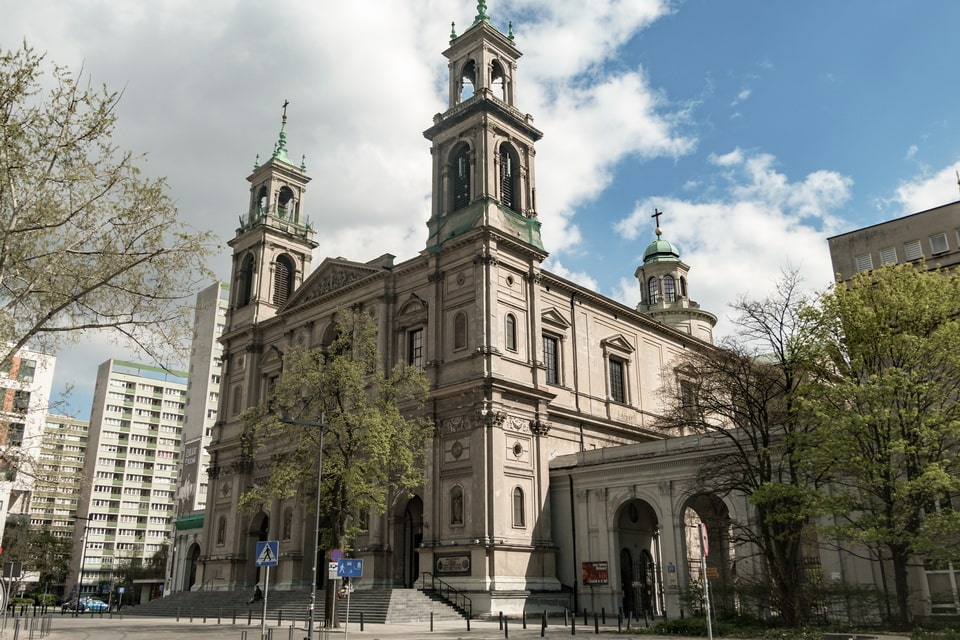 Warsaw ghetto now All Saints Church Warsaw today