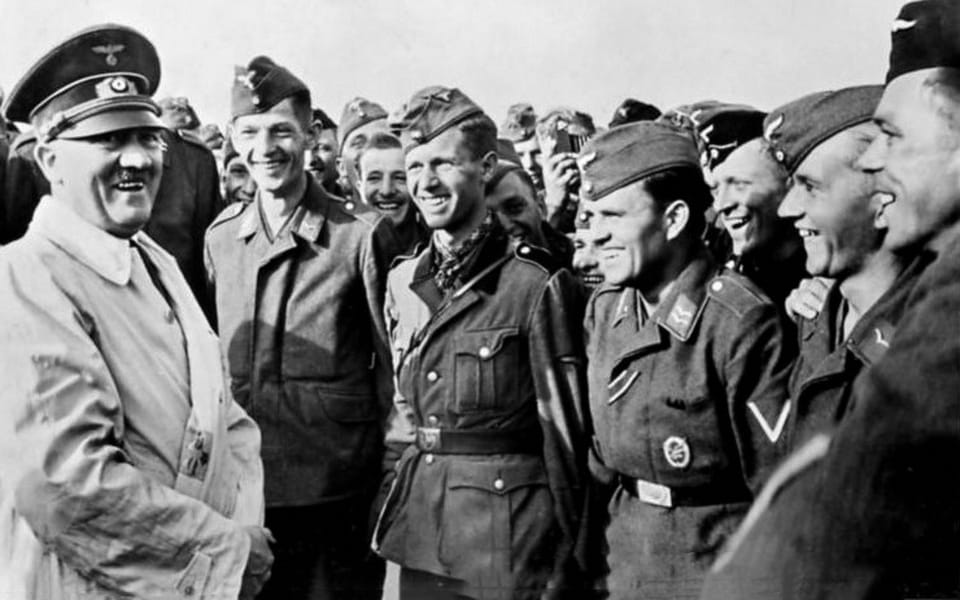 Hitler at the le Bourget airport on June 23, 1940