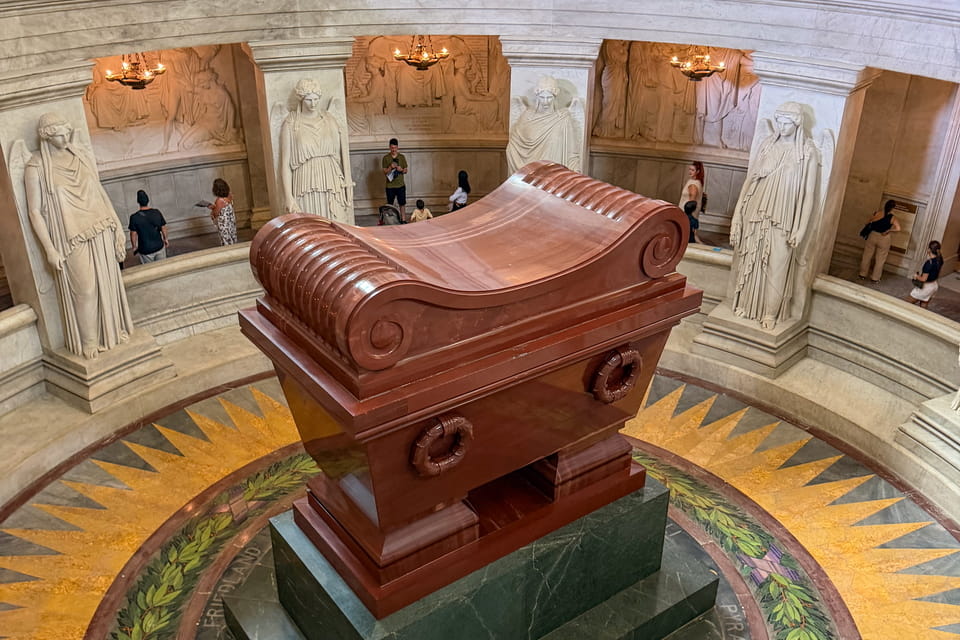 A modern photo of the Napoleon Bonapart tomb inside the Hotel Des Invalides