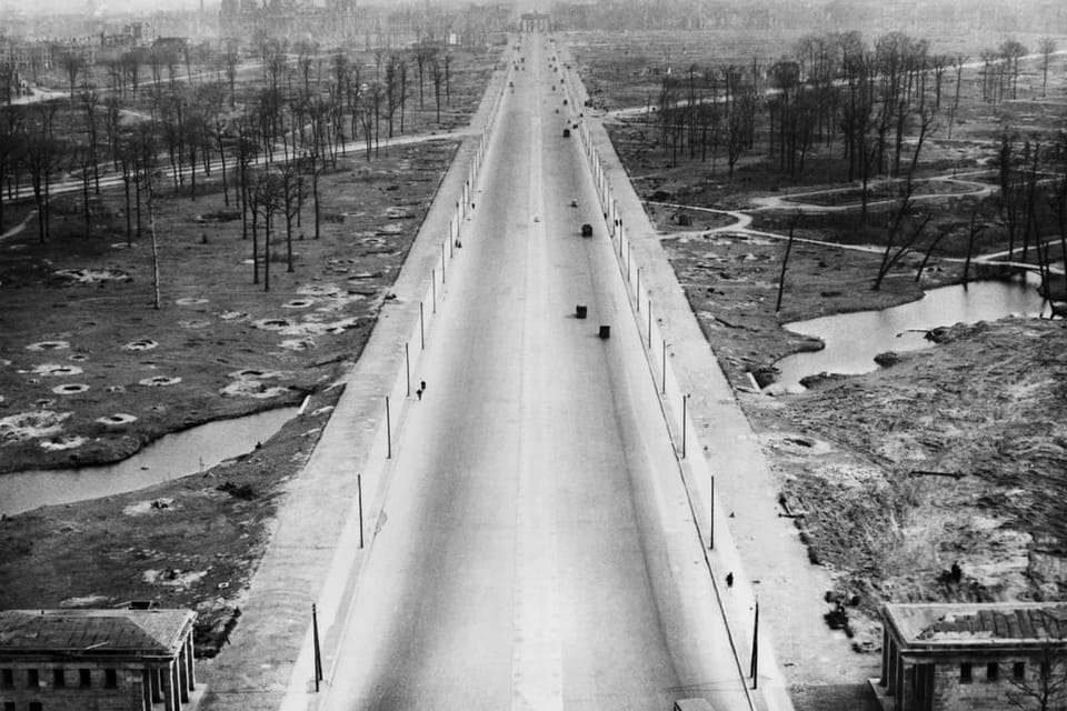 The post-war landscape of the Tiergarten park 1945