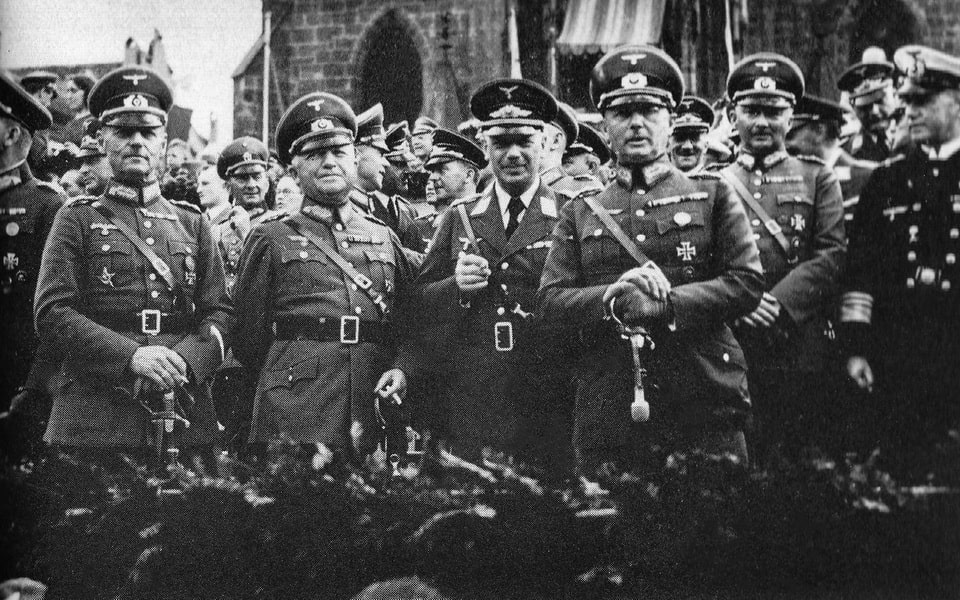 Rundstedt, von Fritsch (center) and von Kluge (behind and to the right of Fritsch), 1935