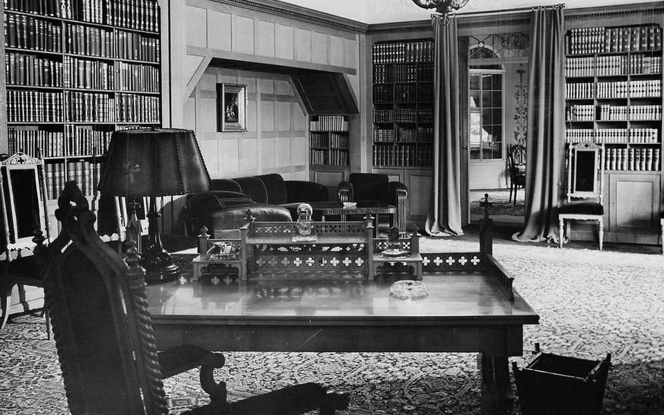 Desk and office library of President Harry S. Truman at Cecilienhof Palace, site of the Potsdam Conference