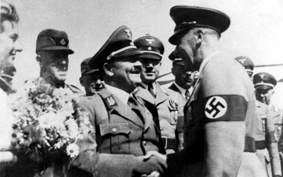 Koch Erich, The Reich's governor in the Ukraine, in a meeting with Dr.Frick in Ukraine