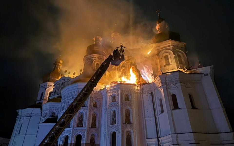 The consequences of the russian terrorist attack against the Cathedral in Kyiv-Pechersk Lavra in Kyiv in June 15, 2026