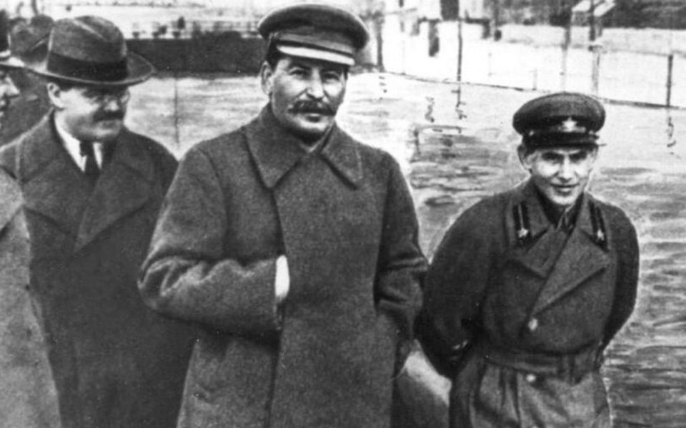 Joseph Stalin and NKVD chief Nikolai Yezhov — rare photograph, 1937, before Yezhov's own arrest and execution