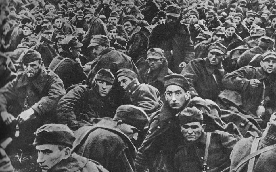 Polish POWs marching to Soviet labour camps 1939