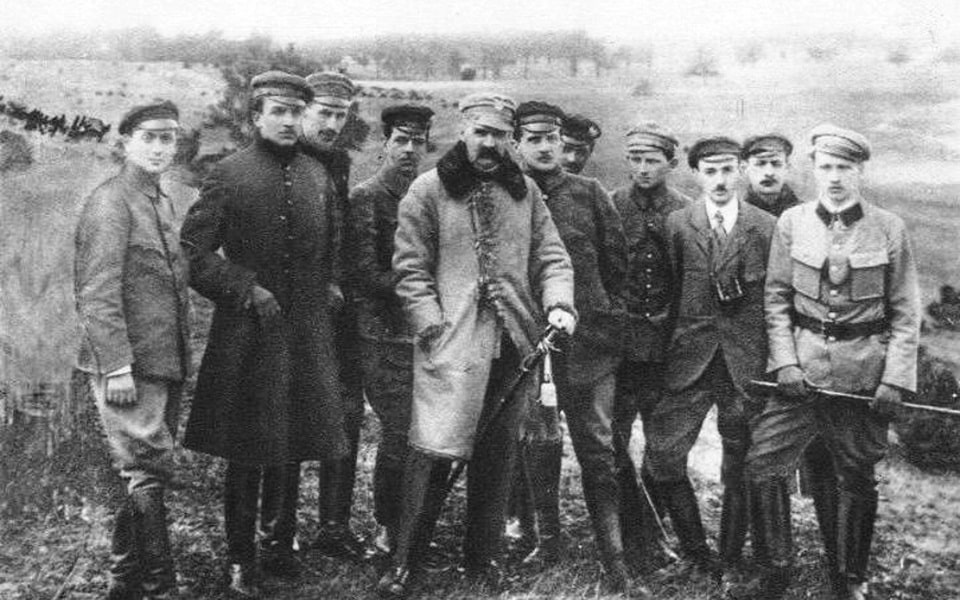 Józef Piłsudski with the Supreme Command of Polish Military Organisation in 1917