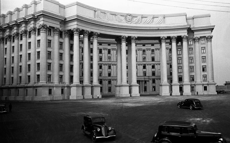 The square in front of the building of the Central Committee of the CPU in Kyiv, Ukraine