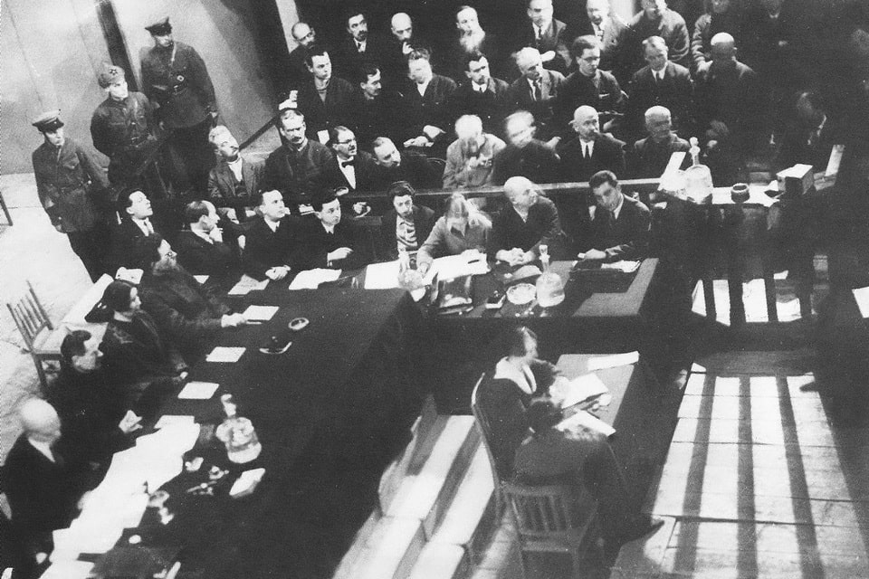 Show trial of 'Union for the Liberation of Ukraine' in Kharkiv Opera House, 1930 — NKVD staged trial against Ukrainian intelligentsia