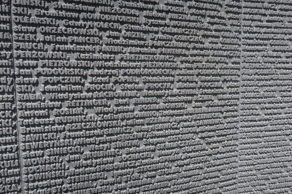 Memorial wall in Bykivnia