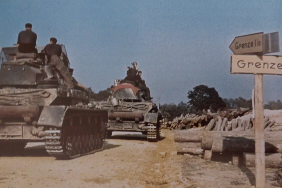 German tanks Pz.Kpfw. IV are heading towards the Soviet-German border. The photograph was taken by a military chaplain of the 297th Wehrmacht Infantry Division