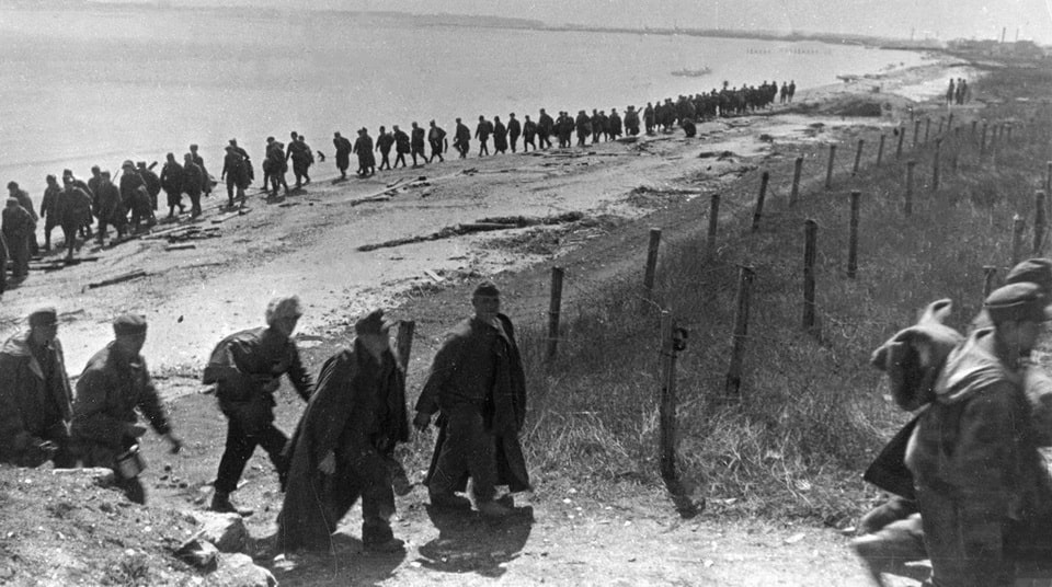 Column of German prisoners of war near Odesa