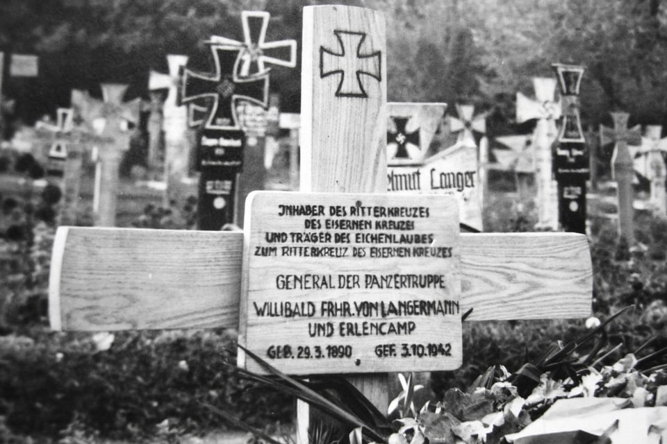 Grave of Wehrmacht tank general Willibald von Langerman in Kharkov