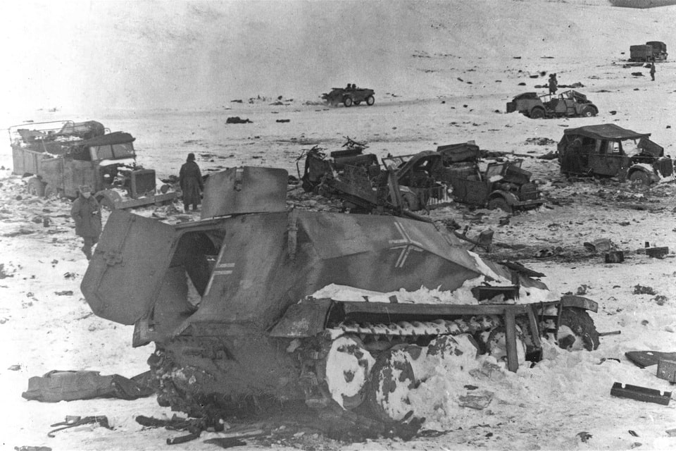 German equipment destroyed during the Korsun - Shevchenko operation of Soviet troops. January-February 1944