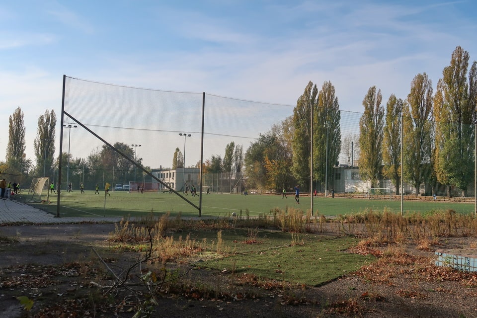 The local stadium, where 441 remains were found