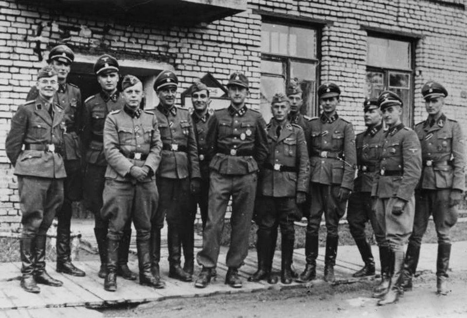 Einsatzgruppe A of the Security Police and the Security Service murdered thousands of psychiatric patients in Latvia and Russia. Group photo of the managerial staff of Einsatzgruppe A