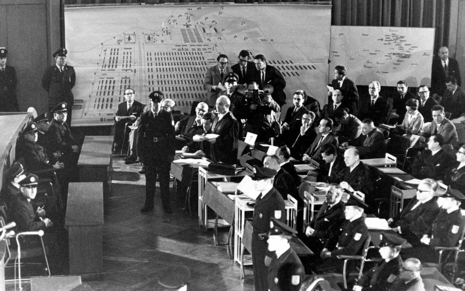 The first Frankfurt Auschwitz trial, 1963.