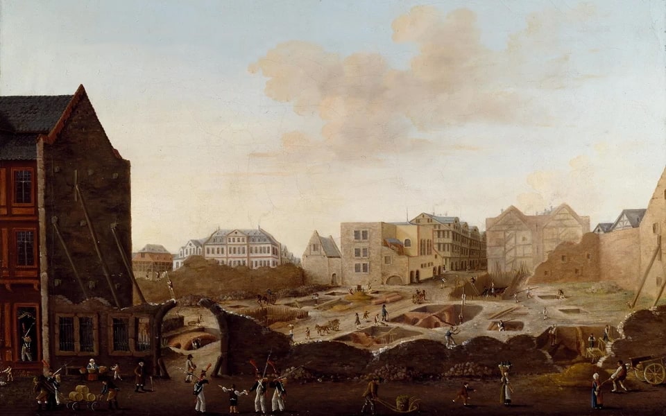 JUDENGASSE AFTER THE FIRE OF 1796 DURING RECONSTRUCTION