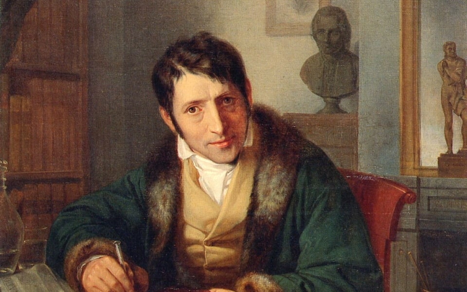 Ludwig Börne, painting by Moritz Daniel Oppenheim , oil on canvas (1827).
