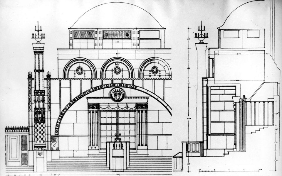 Sketches of the New Synagogue from the paper November 1907_