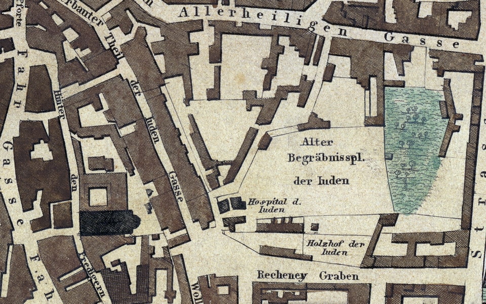 1845 The cemetery, which has been closed since 1828, is referred to as the “Old Burial Ground of the Jews”.