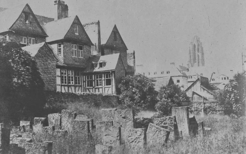 Frankfurt’s Jewish cemetery, which dates to the 13th century (photograph circa 1853)