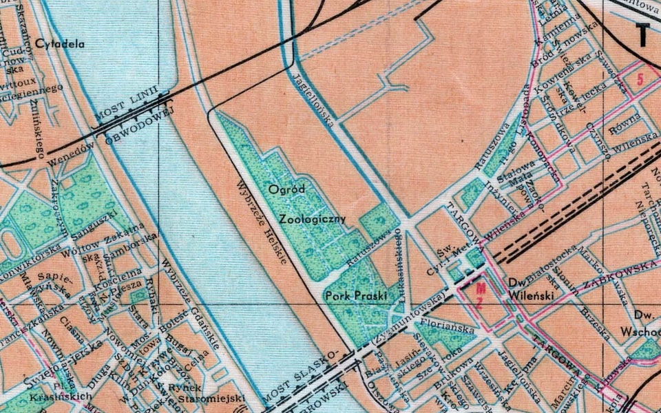 Map of Warsaw from 1948