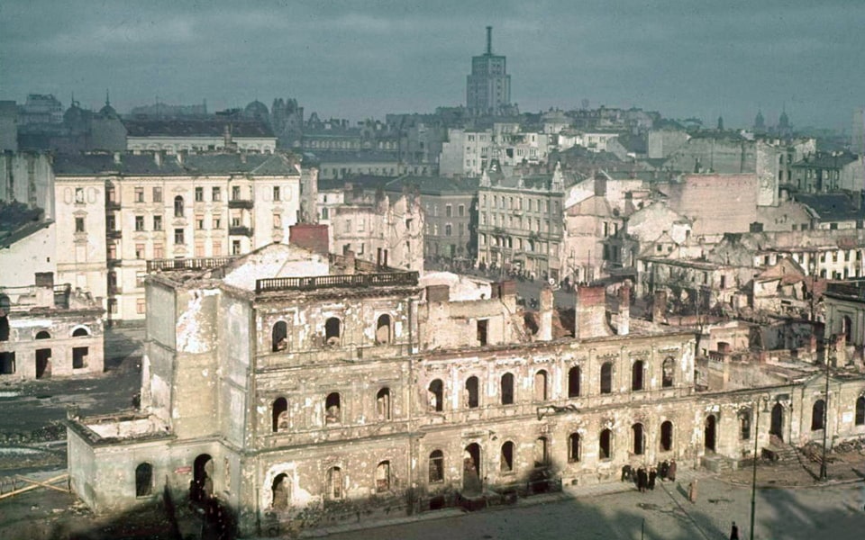 Panoramic shot of occupied Warsaw