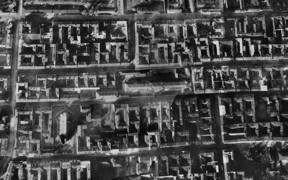 Warsaw ghetto from the air