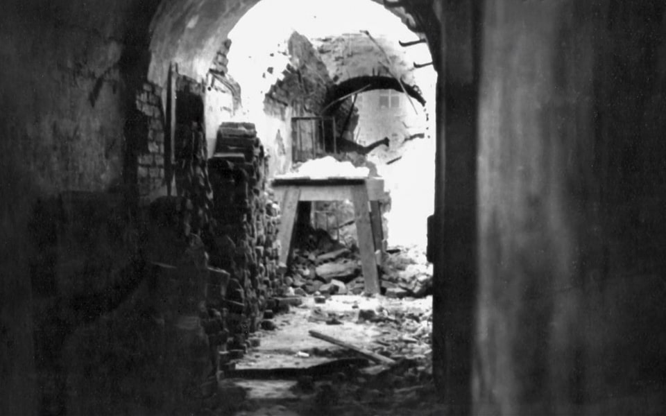 The ruins of Pawiak after WW2