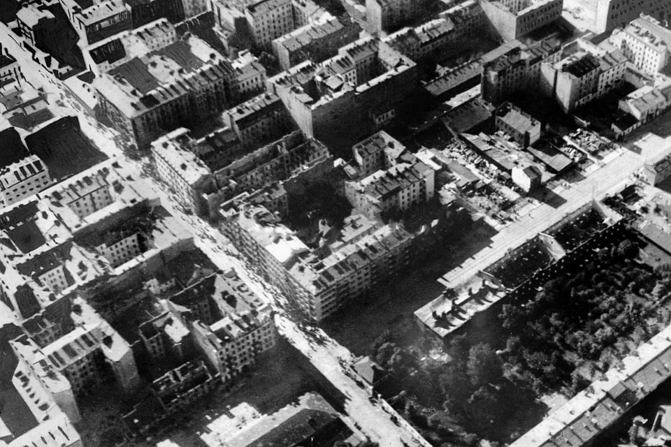 Residential area of Pawia and Gesia street in October 1939