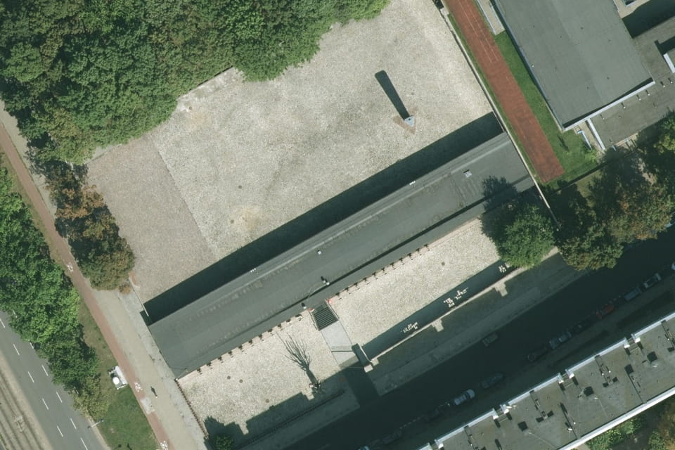 A satelite view of the Pawiak Museum in Warsaw today