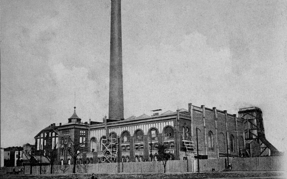 Years 1908-1909 , City tram power plant at Przyokopowa Street