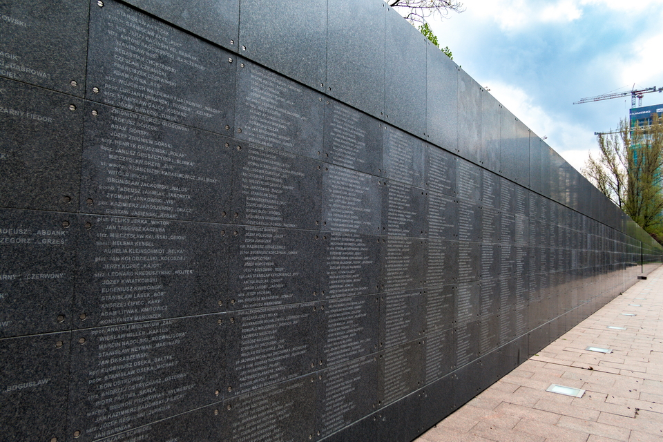 The walls of names Warsaw