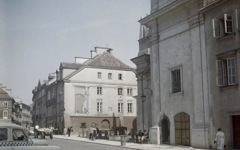 August 1959 , Freta Street, St. Jacek's Church on the right.