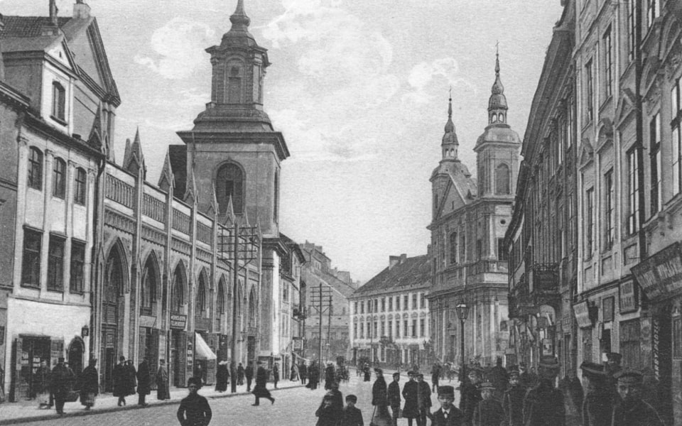 The Jacka church in the perspective of Freta Street before the First World War