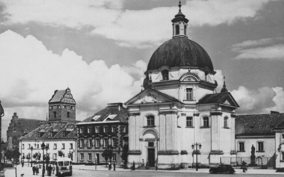 Years 1955-1960 , Church of the Blessed Sacrament on the New Town Market Square.