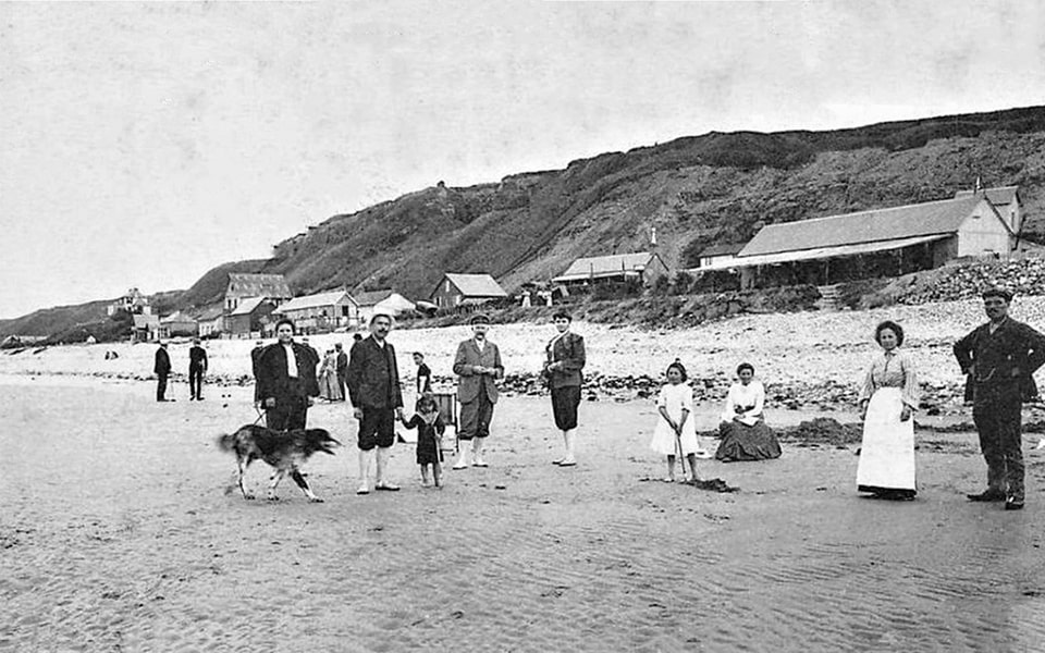 Normandy coast at Vierville-sur-Mer — the approach to Dog Green sector at low tide, Omaha Beach D-Day site