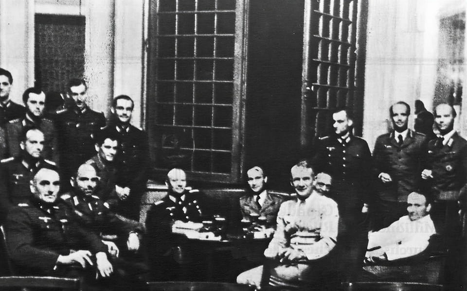 Athens, Greece, German commanders resting in the Grande Bretagne hotel_