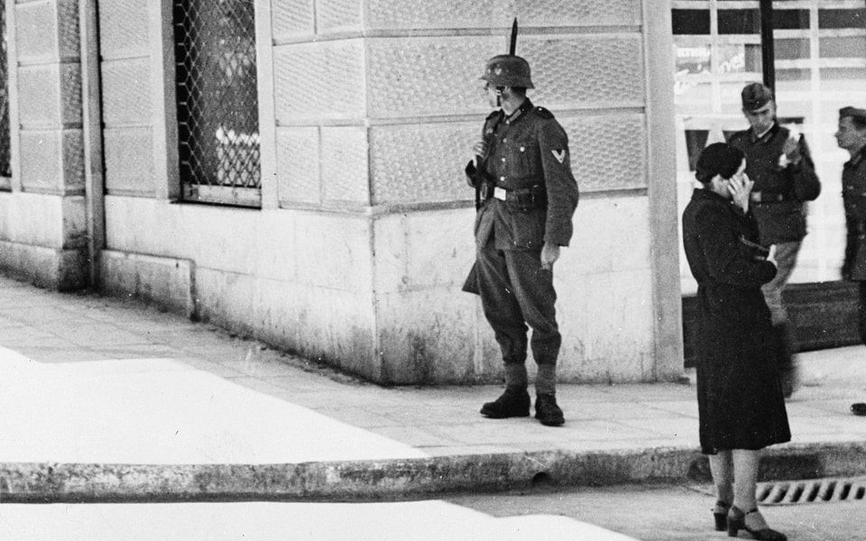German soldiers on the streets of the occupied capital of Greece, Athens.