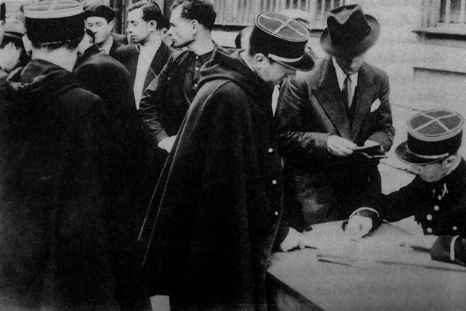 Paris police register arrested Jews. August 1941